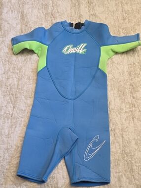 O'Neill Bright Blue & Lime Shorty Neoprene Wetsuit
